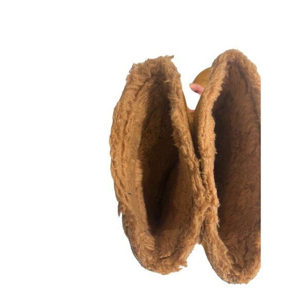 Timberland Womens 9W Tan Suede Fur-Lined Tall Boots With Rubber Soles - Picture 10 of 13